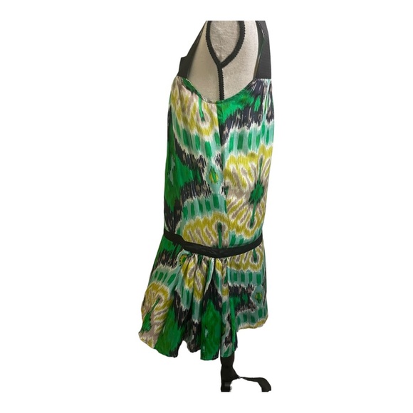 Roberta Freymann silk drop waist dress pattern colorful square neckline. Size XS - Picture 7 of 11